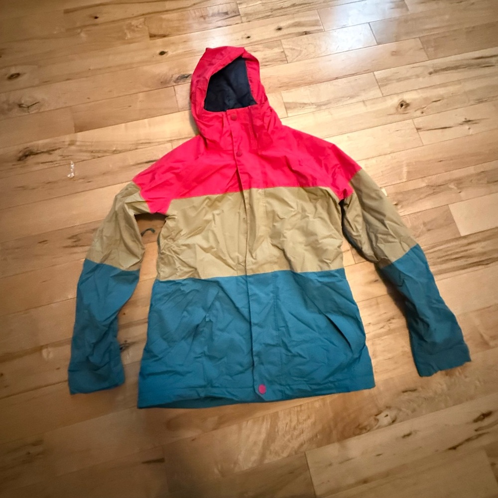 Burton Red, Tan, and Blue Ski Jacket